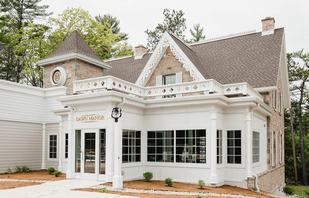 Exterior of Dawn Manor front door