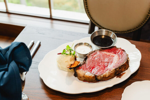 Dish-Horizontal American dish with red meat and potatoes at Dawn Manor