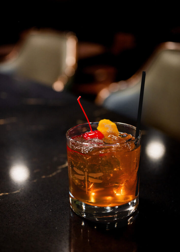 Old fashioned on the bar at Uphoff's Rotunda