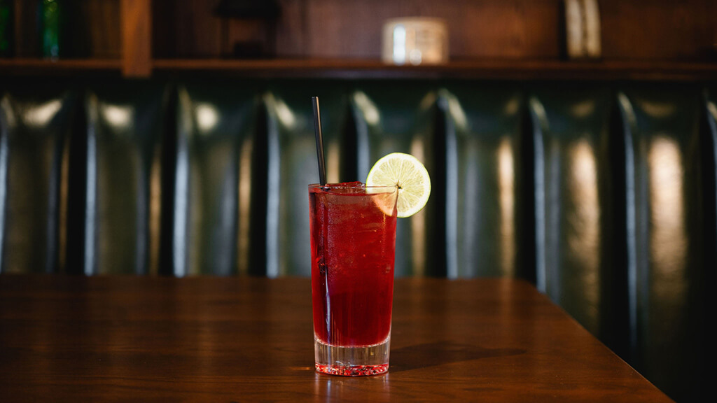 Drink with lime slice