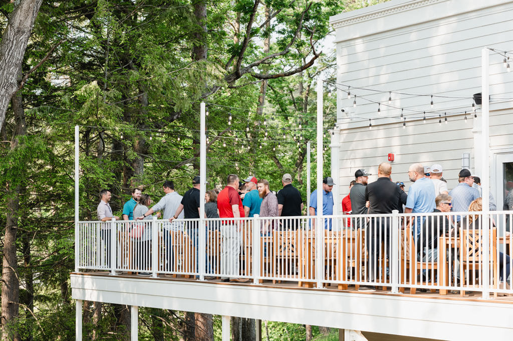 patio-deck-05 Group of people on the Patio Deck at Dawn Manor in Wisconsin Dells